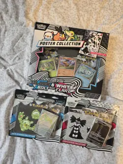 Pokemon TCG Black Bolt & White Flare Poster Collection & Tech Sticker Packs - Image 1