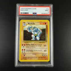 PSA 9 Machoke 34/102 Pokemon Base Set 1999 Non Holo Card - Image 1