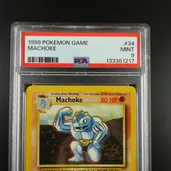 PSA 9 Machoke 34/102 Pokemon Base Set 1999 Non Holo Card - Image 2