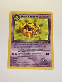 Dark Kadabra 39/82 1st Edition Team Rocket Common WOTC Vintage Pokemon Card NM - Image 1