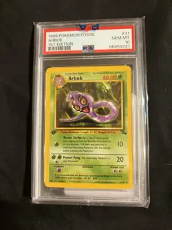 Arbok 31/62 Fossil 1st Edition PSA 10 Gem Mint 1999 Vintage WOTC Pokemon - Image 1