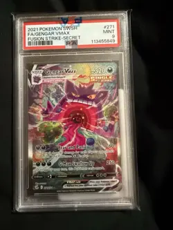 PSA 9 Gengar VMAX Alt Art Secret #271/264 Fusion Strike Pokemon 2021 - Image 1
