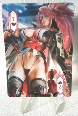 Goddess Story Waifu Card - ACG Poker 2 - 7 of Hearts - Baiken - Image 1