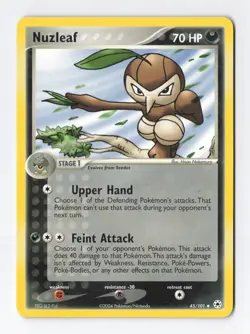 Nuzleaf 45/101 Uncommon Regular Hidden Legends Vintage Pokemon Card NM - Image 1