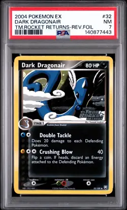 Pokemon Dark Dragonair EX Team Rocket Returns Reverse Holo #32/109 2004 PSA 7 - Image 1