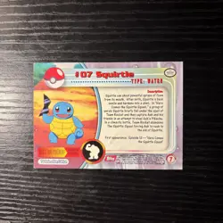 Squirtle #07 Topps 1999 TV Animation Edition Non Holo Blue Label Pokemon 1999 - Image 2