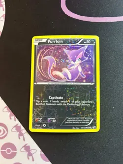 Pokemon Purrloin RC13/RC25 Legendary Treasures Radiant Collection heavily Played - Image 1
