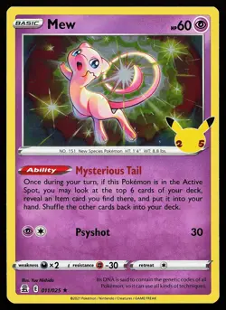 Mew 011/025 Holo Rare Celebrations Pokemon Card - Image 1
