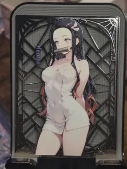 Numbered 060/100 Metal Silver Card Nezuko Kamado Demon Slayer - Image 1