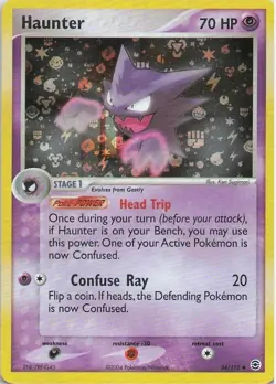 Haunter 34/112 FireRed & LeafGreen Reverse Holo Rare Pokemon TCG Nintendo LP - Image 1
