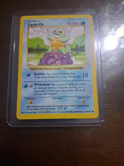 Squirtle 63/102 - LP - Base Set - SHADOWLESS - Non-Holo - Pokemon TCG - Image 1