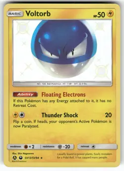 Voltorb SV13/SV94 Shiny Rare Hidden Fates Shiny Vault Pokemon Near Mint - Image 1