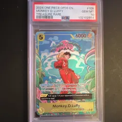 2024 ONE PIECE TWO LEGENDS OP07-109 MONKEY D. LUFFY TREASURE RARE PSA 10 - Image 1