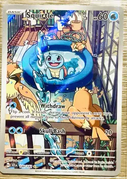 Pokemon Squirtle Art Rare Full Art Holo 148/142 Sv2a Card 151 60 HP - Image 1