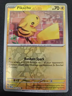Pikachu - 051/162 - Reverse Holo - Temporal Forces - Pokemon TCG Card - Image 1