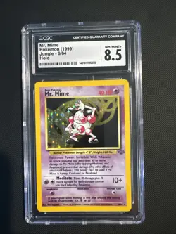 Mr. Mime 1st Edition Holo Rare Pokemon Card Jungle 6/64 CGC 8.5 Mint Near Mint - Image 1