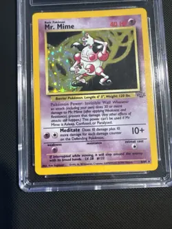 Mr. Mime 1st Edition Holo Rare Pokemon Card Jungle 6/64 CGC 8.5 Mint Near Mint - Image 4