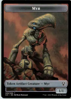 Myr // Treasure Double-Sided Token 28 // 7 Token Commander 2021 Near Mint - Image 2