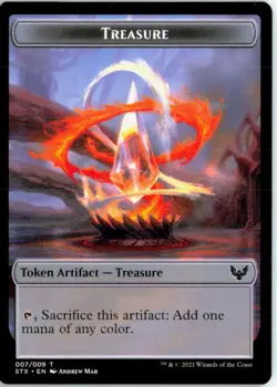 Myr // Treasure Double-Sided Token 28 // 7 Token Commander 2021 Near Mint - Image 3