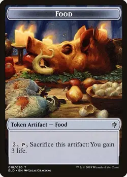 Human / Food (018) Double-Sided FOIL Token x1 1x Throne of Eldraine NM MTG - Image 2