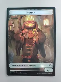 MTG Human(1)/Bat(4) Innistrad: Midnight Hunt Foil Double Sided Token - Image 1