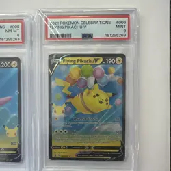 2021 Pokemon Celebrations Surfing Pikachu V 008 PSA 8+ Flying 006 PSA 9 - Image 3