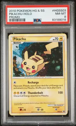 PSA 8 2010 POKEMON HEARTGOLD & SOULSILVER PROMO #HGSS03 PIKACHU-HOLO - Image 1