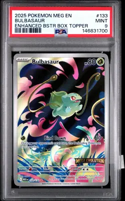 2025 POKEMON MEG EN-MEGA EVOLUTION ENHANCED BOOSTER BOX TOPPER BULBASAUR PSA 9 - Image 1
