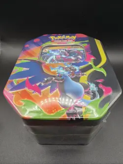 Pokemon TCG Mega Charizard X ex Tin 4 Booster Packs & Charizard Promo - Image 2