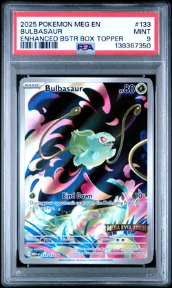 2025 POKEMON MEG EN-MEGA EVOLUTION ENHANCED BOOSTER BOX TOPPER BULBASAUR PSA 9 - Image 1