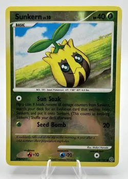 Sunkern Reverse Foil Pokemon Diamond & Pearl Secret Wonders #114 2007 - Image 1