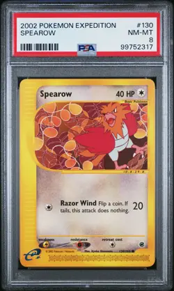 2002 POKEMON EXPEDITION #130 SPEAROW PSA 8 - Image 1