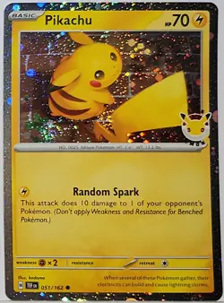 Double Fart Swirls 🌀 Pikachu 051/162 Cosmos Holo Bleed Error Rare Pokemon TCG ✨ - Image 1
