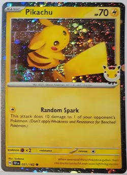Double Fart Swirls 🌀 Pikachu 051/162 Cosmos Holo Bleed Error Rare Pokemon TCG ✨ - Image 2