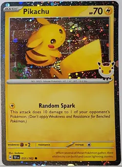 Double Fart Swirls 🌀 Pikachu 051/162 Cosmos Holo Bleed Error Rare Pokemon TCG ✨ - Image 3