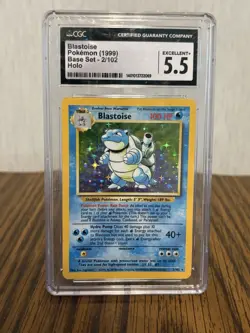 1999 Blastoise HOLO Base Set Unlimited 2/102 CGC 5.5 Pokemon - Image 1