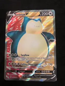 Snorlax V 197/202 Pokemon Sword And Shield Base Set Full Art Mint - Image 1
