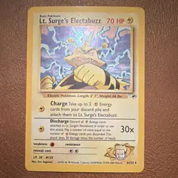 Pokemon Lt. Surge's Electabuzz Gym Heroes Holo Rare 6/132 70 HP Eng 2000 - Image 1