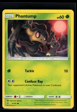2017 Sun & Moon - Guardians Rising Phantump #6 Non Holo Pokemon Card - Image 1