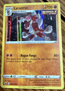 Pokemon TCG Lycanroc Holo Rare 087/198 Chilling Reign NM/LP Stage 1 Fighting - Image 1