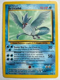 Pokemon TCG Articuno 17/62 Fossil WotC 1999 Non Holo Rare NM - Image 1