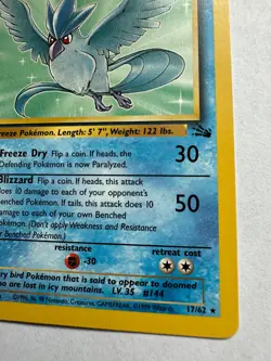 Pokemon TCG Articuno 17/62 Fossil WotC 1999 Non Holo Rare NM - Image 5