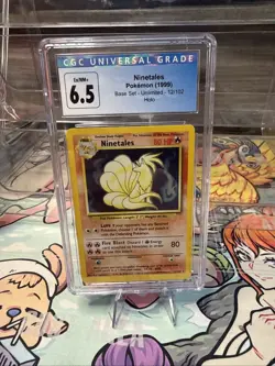 CGC EX/NM+ 6.5 Ninetales Pokemon Base Set Holo Rare 12/102 - Image 1