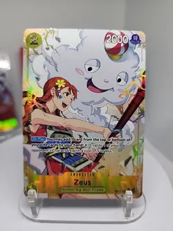 One Piece TCG Zeus Alt Art R Card OP11-106 a Fist of Divine Speed - Image 1