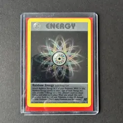 Rainbow Energy Holo Swirl Team Rocket 17/82 Rare Vintage Pokemon Card - Image 1