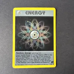 Rainbow Energy Holo Swirl Team Rocket 17/82 Rare Vintage Pokemon Card - Image 2