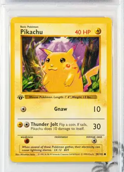 #58 PIKACHU RED CHEEKS 1st Edition PSA 5 Pokemon Trading Card Game Base Set 1999 - Image 3