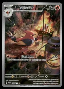 Pokemon Cards Fletchinder 199/193 Paldea Evolved Illustration Rare LP - Image 1