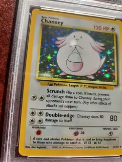 Chansey Base Set Holo Pokemon Card WOTC Near Mint PSA 7 - Image 2