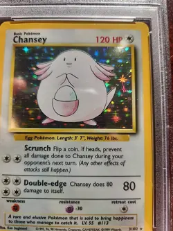 Chansey Base Set Holo Pokemon Card WOTC Near Mint PSA 7 - Image 4
